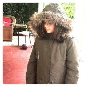 Winter green  fluffy Coat